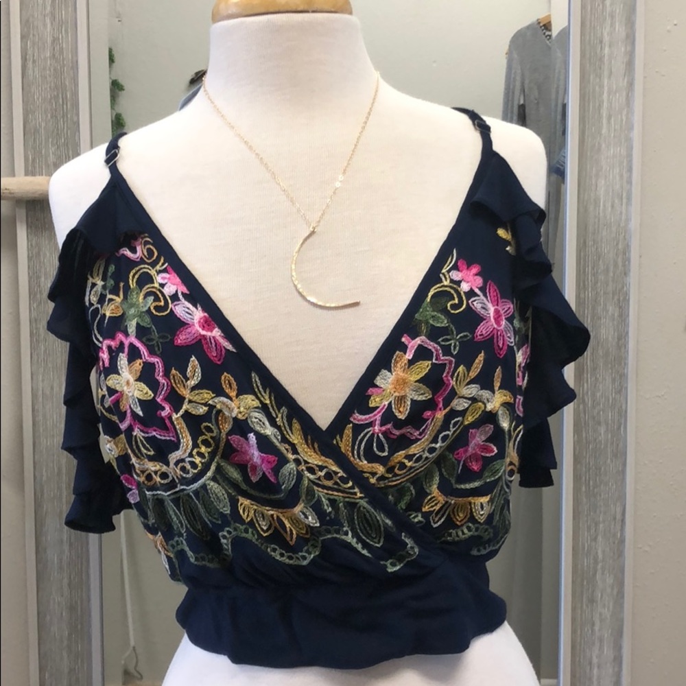 Embroidered crop top